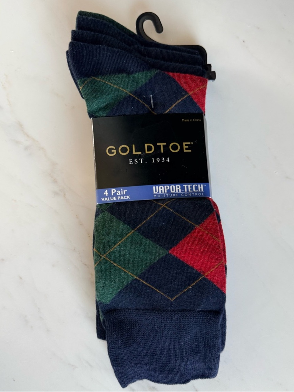 NEW Gold Toe 4 pair dress socks Men's Argyle Socks VAPOR-TECH
MOISTURE CONTROL
